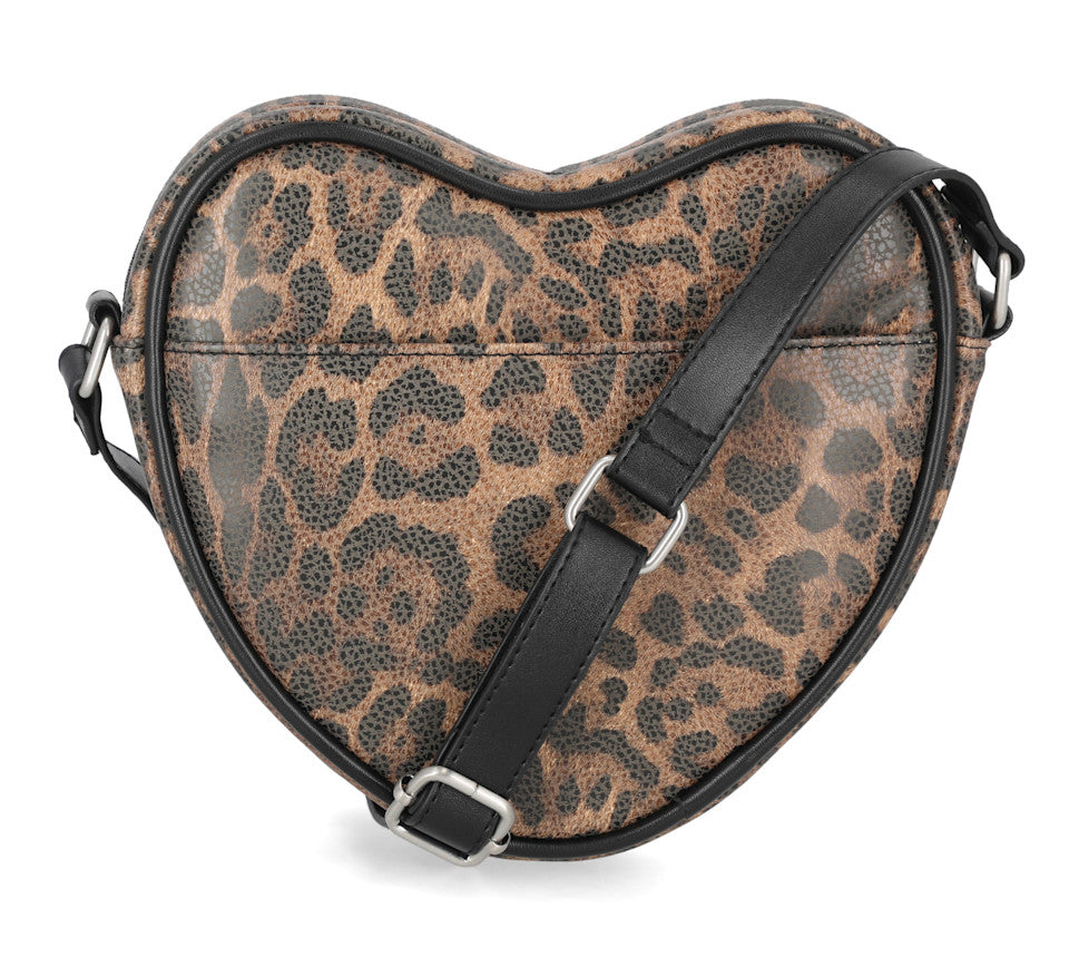 Harley-Davidson® Leopard Rhinestone Heart Crossbody Bag