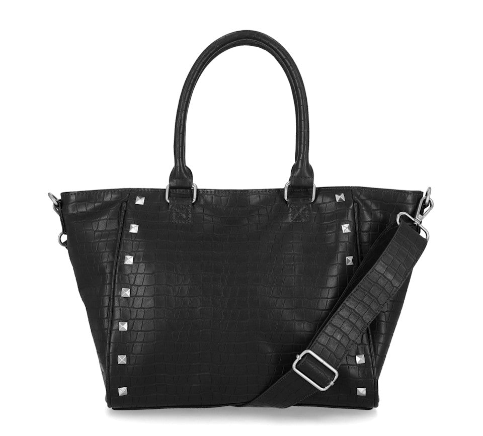 Harley-Davidson® Croco Satchel Bag - Black