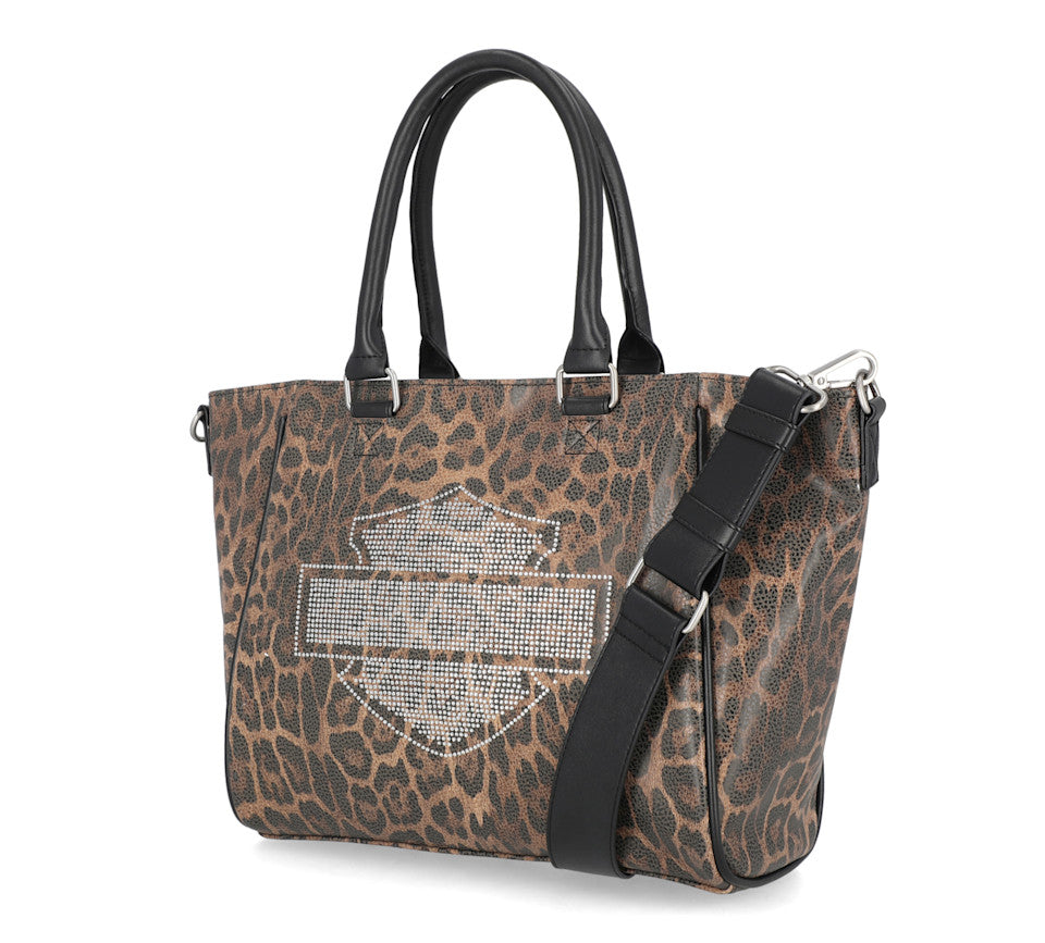 Harley-Davidson® Leopard Rhinestone Satchel Bag