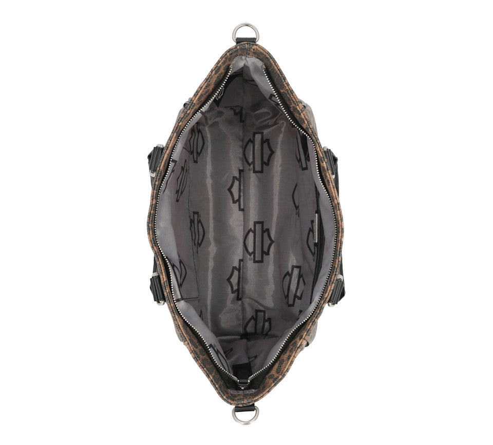Harley-Davidson® Leopard Rhinestone Satchel Bag