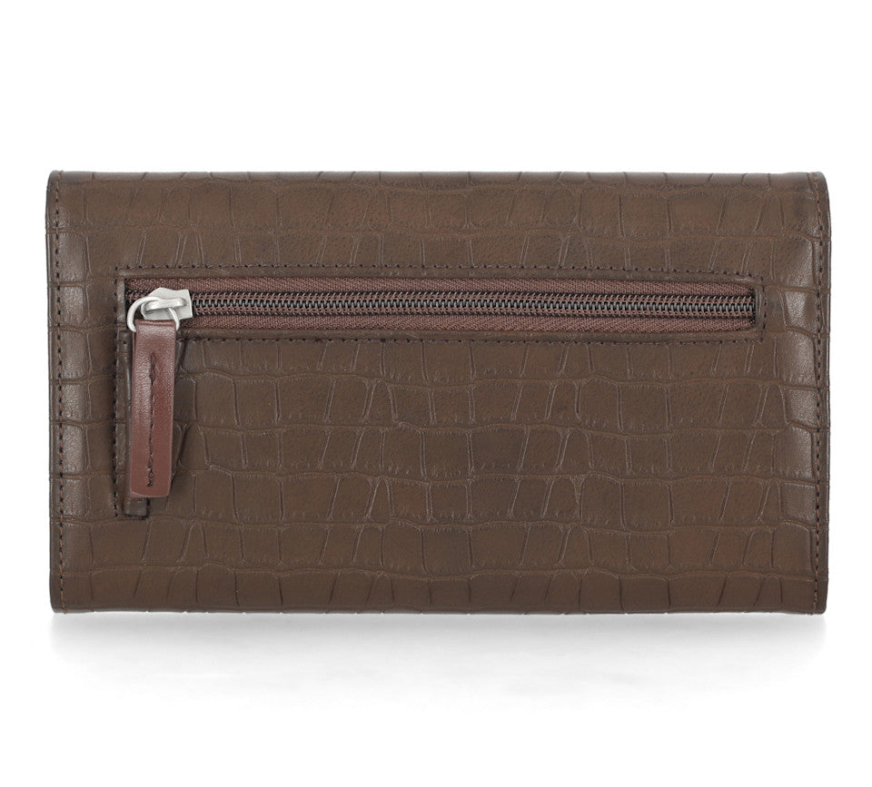 Harley-Davidson® Croco Clutch Wallet - Brown