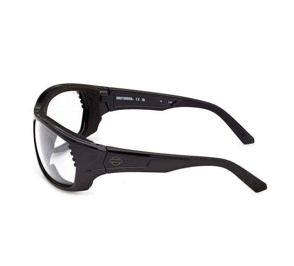 Harley-Davidson® Genuine Motorcycle Riding Glasses - Shiny Black Frame - Clear Polycarbonate Lens