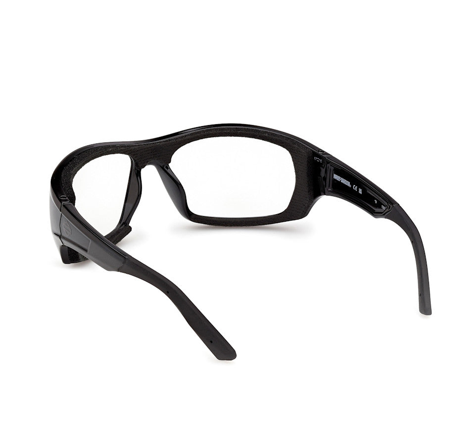 Harley-Davidson® Genuine Motorcycle Riding Glasses - Shiny Black Frame - Clear Polycarbonate Lens