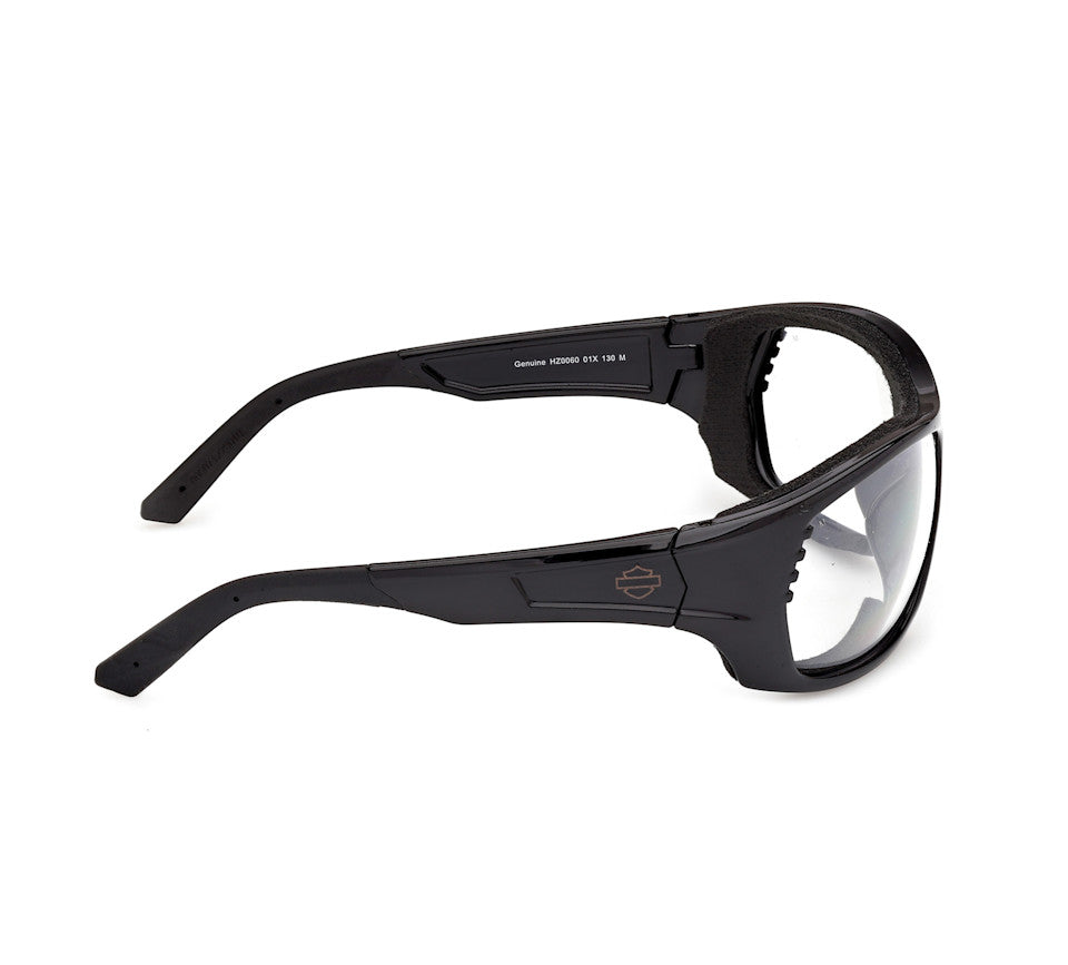Harley-Davidson® Genuine Motorcycle Riding Glasses - Shiny Black Frame - Clear Polycarbonate Lens