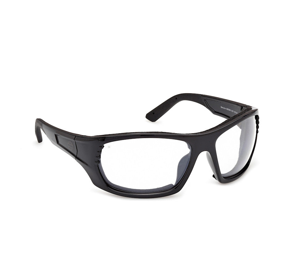 Harley-Davidson® Genuine Motorcycle Riding Glasses - Shiny Black Frame - Clear Polycarbonate Lens
