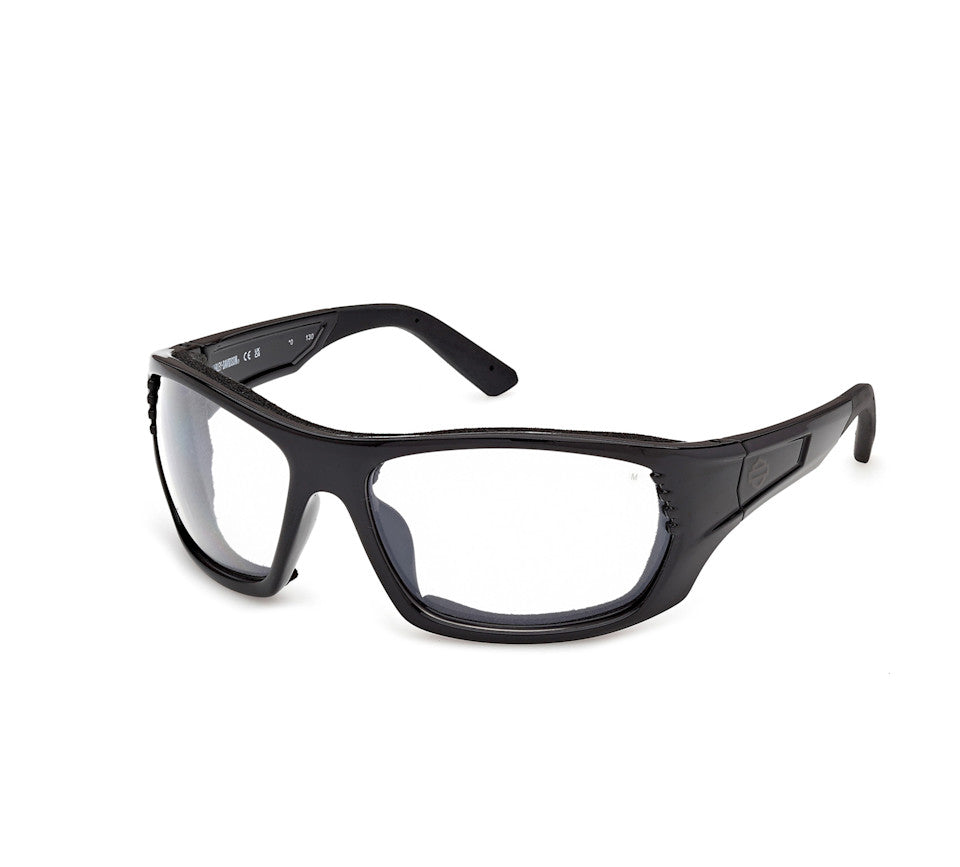 Harley-Davidson® Genuine Motorcycle Riding Glasses - Shiny Black Frame - Clear Polycarbonate Lens