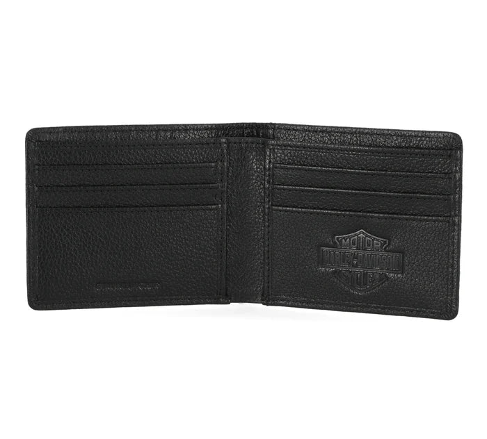 Harley-Davidson® Pebble Classic Eagle Billfold Wallet - Black