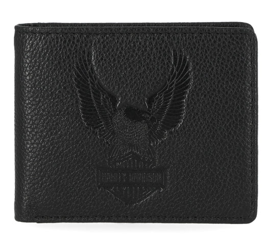 Harley-Davidson® Pebble Classic Eagle Billfold Wallet - Black