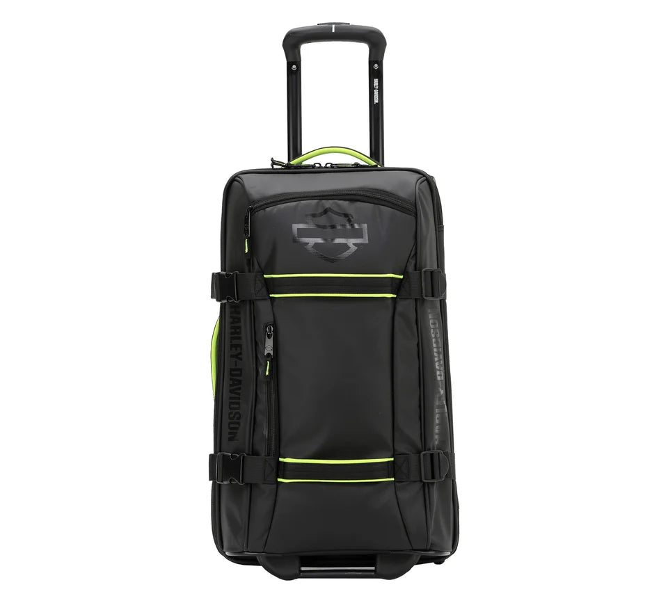 Harley-Davidson® Nomad Wheeling Duffel Bag with Shark Wheels - 21" - Black & Lime