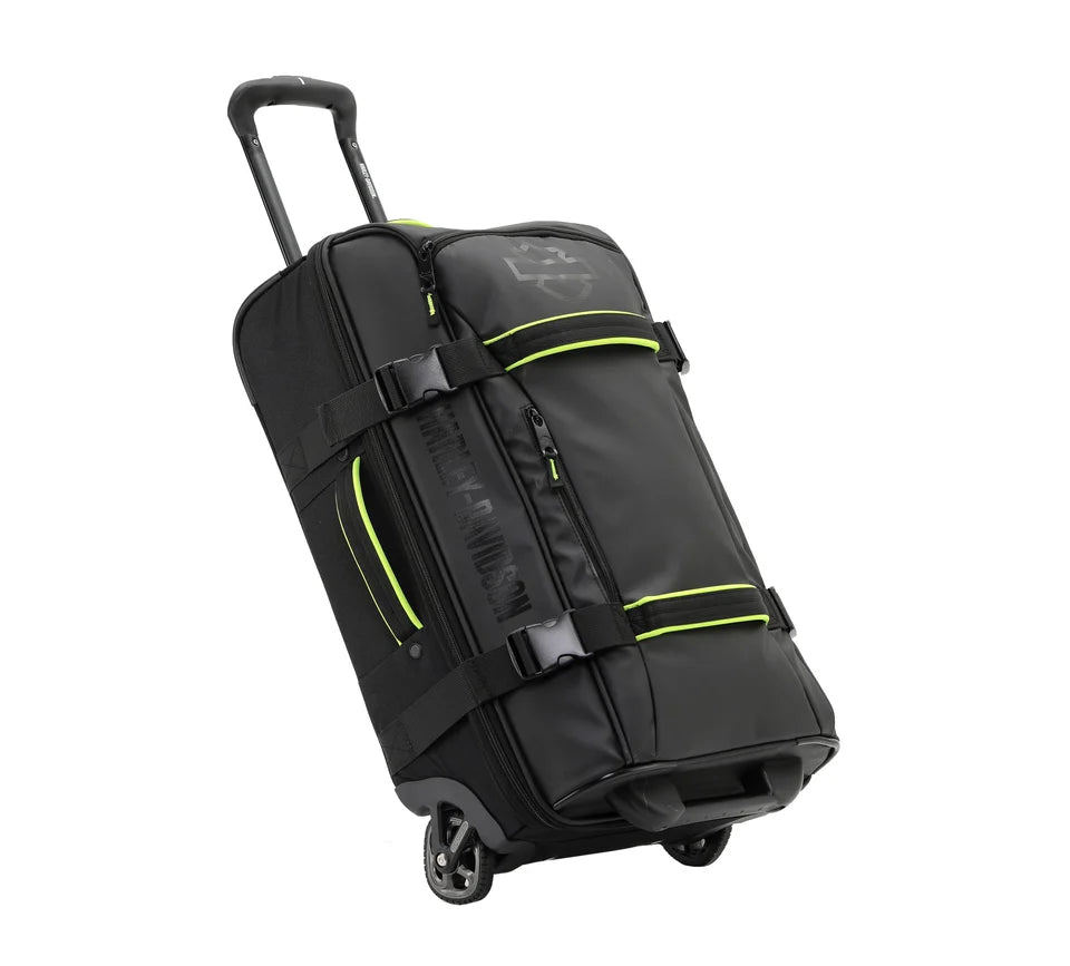 Harley-Davidson® Nomad Wheeling Duffel Bag with Shark Wheels - 21" - Black & Lime