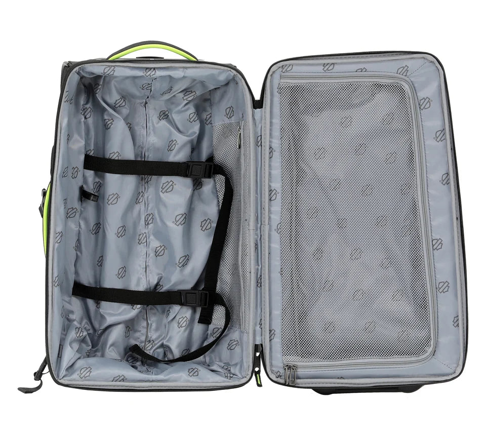 Harley-Davidson® Nomad Wheeling Duffel Bag with Shark Wheels - 21" - Black & Lime
