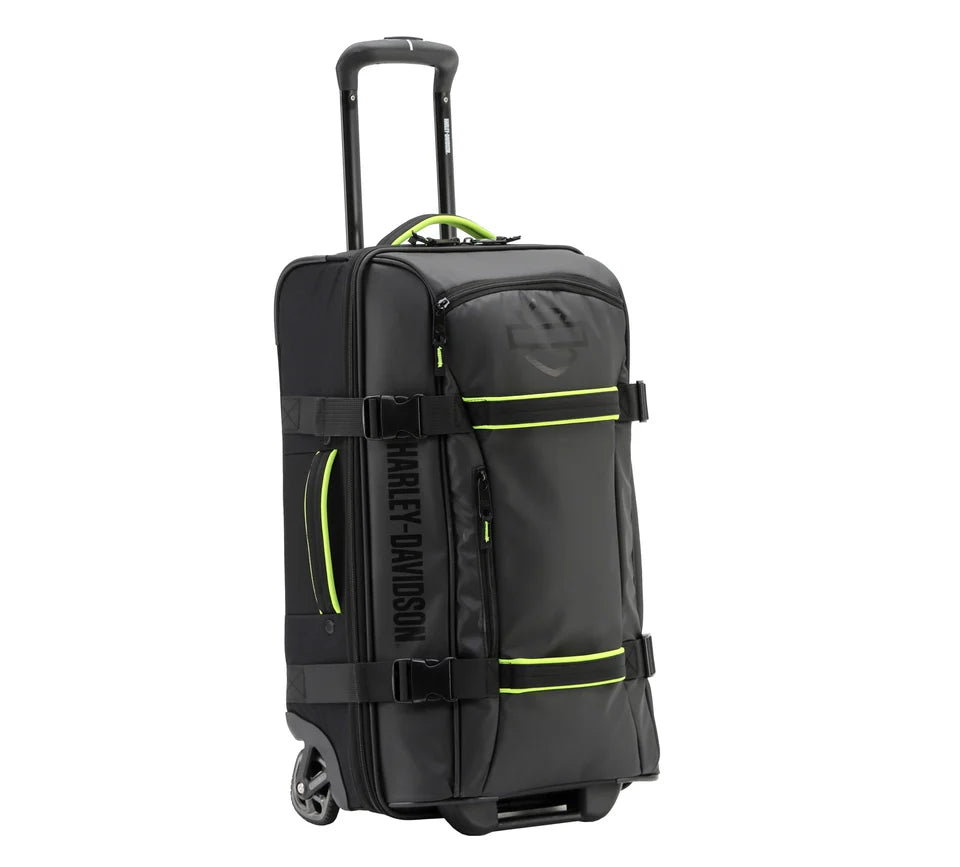 Harley-Davidson® Nomad Wheeling Duffel Bag with Shark Wheels - 21" - Black & Lime