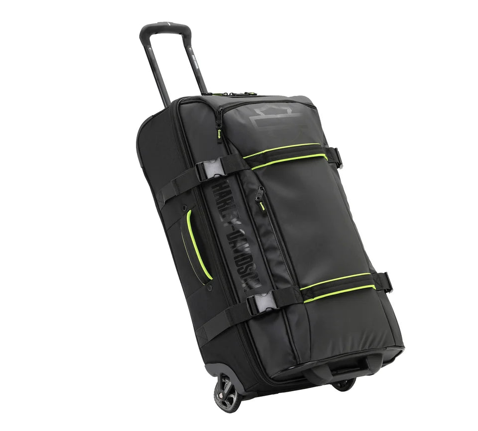 Harley-Davidson® Nomad Wheeling Duffel Bag with Shark Wheels - 25" - Black & Lime