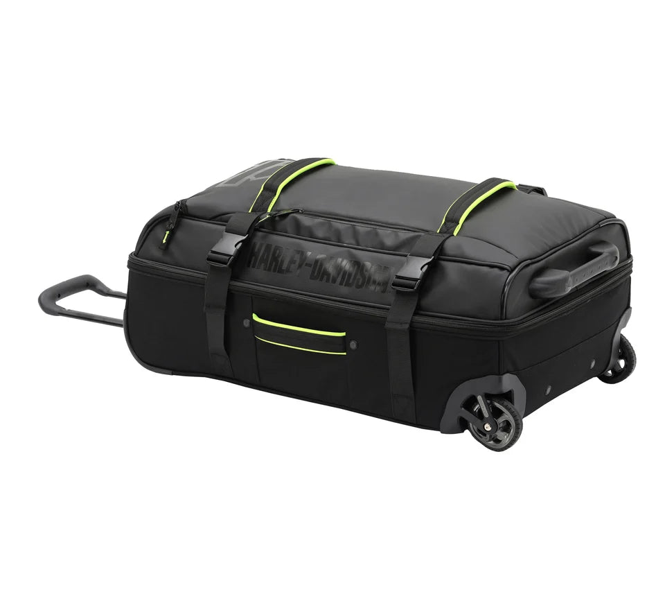 Harley-Davidson® Nomad Wheeling Duffel Bag with Shark Wheels - 25" - Black & Lime