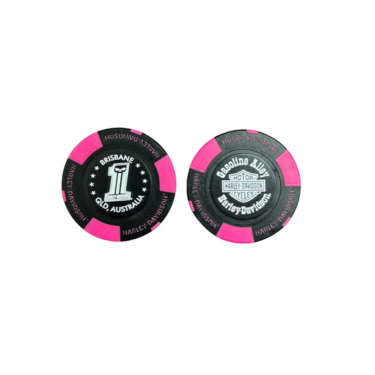 Gasoline Alley Harley-Davidson® Poker Chip – Black / Neon Pink