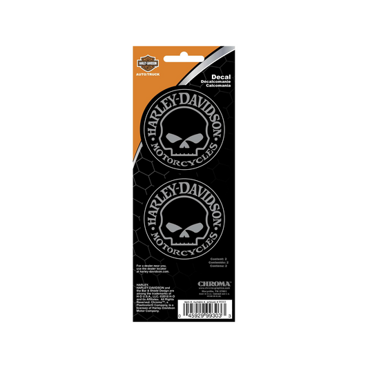 Harley-Davidson® Willie G 2-Piece Skull Decals - 8" x 3"
