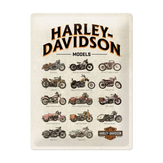 Harley-Davidson® Large Tin Sign - Harley Model Chart