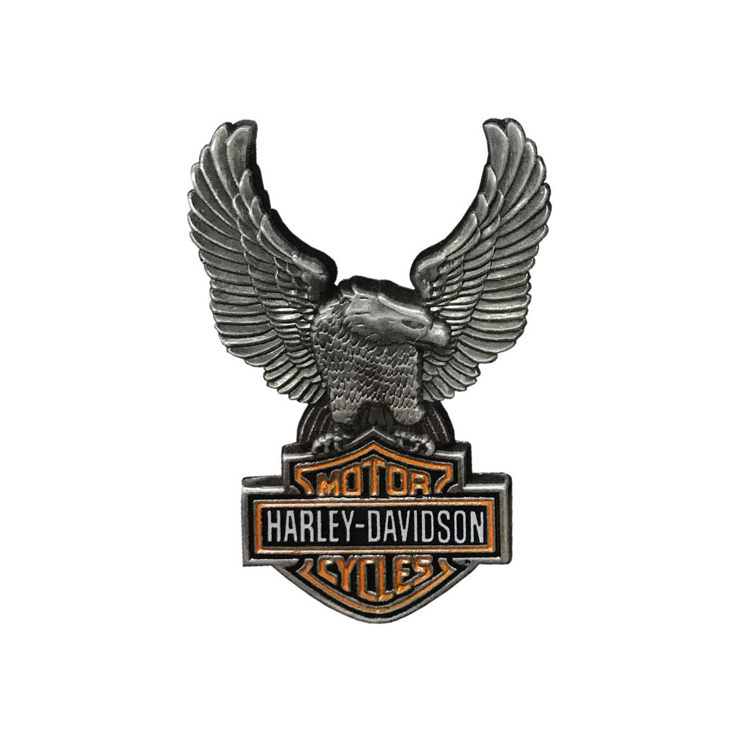 Harley-Davidson® 1.5 inch Up-Winged Eagle Bar & Shield Pin - Antique Finish