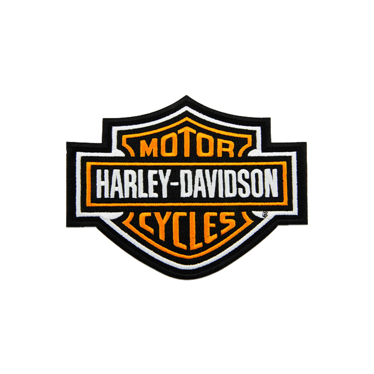Harley-Davidson® 5.6 inch Embroidered Orange Bar & Shield Logo Emblem Patch