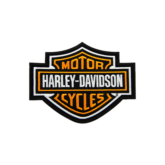 Harley-Davidson® 5.6 inch Embroidered Orange Bar & Shield Logo Emblem Patch