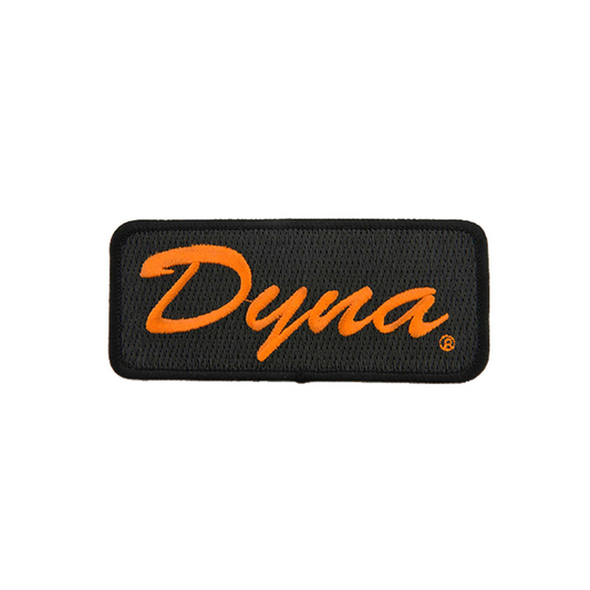 Harley-Davidson® 4.125 inch Embroidered Dyna Emblem Sew-On Patch - Black/Orange