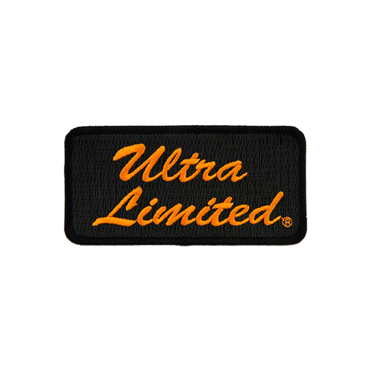 Harley-Davidson® 4 inch Embroidered Ultra Limited Emblem Sew-On Patch - Black/Orange