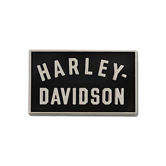 Harley-Davidson® 1.5 inch Minimal Black H-D Metal Pin - Antique Nickel Finish