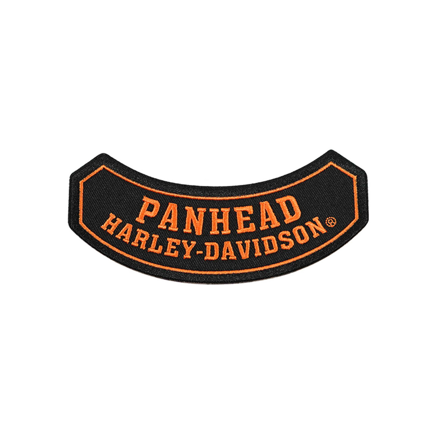 Harley-Davidson® 5 inch Embroidered Panhead Rocker Emblem Sew-On Patch - Black