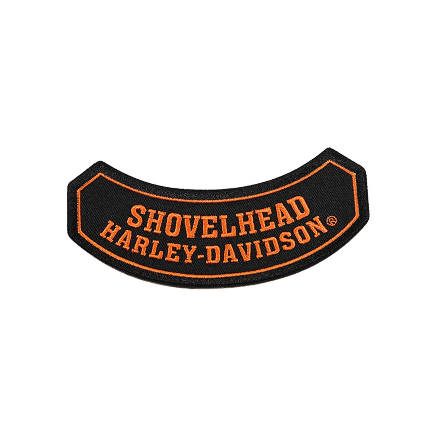 Harley-Davidson® 5 inch Embroidered Shovelhead Rocker Emblem Sew-On Patch - Black