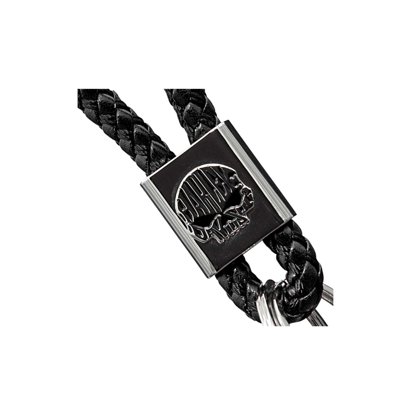 Harley-Davidson® Willie G Skull Logo Vinyl Braided Strap Key Chain - Black