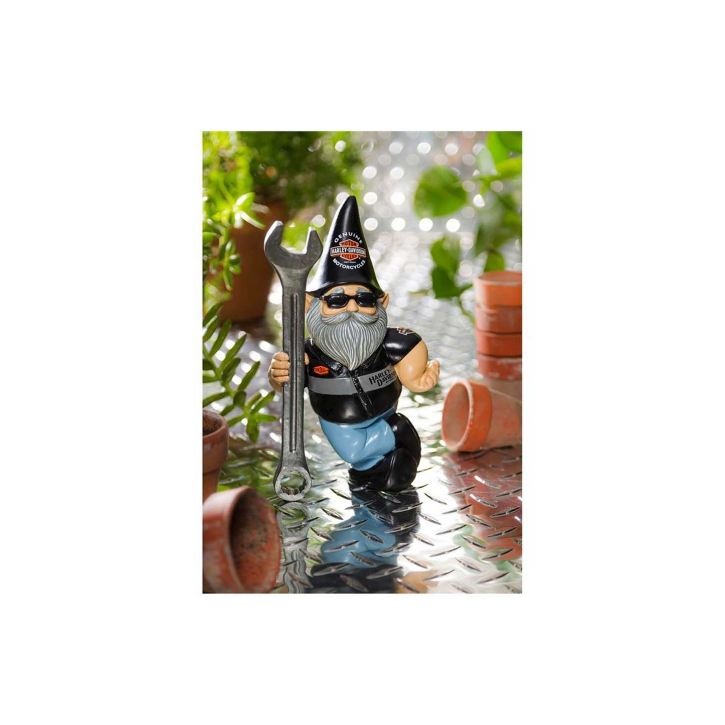 Harley-Davidson® Mechanic Man Polystone Garden Gnome