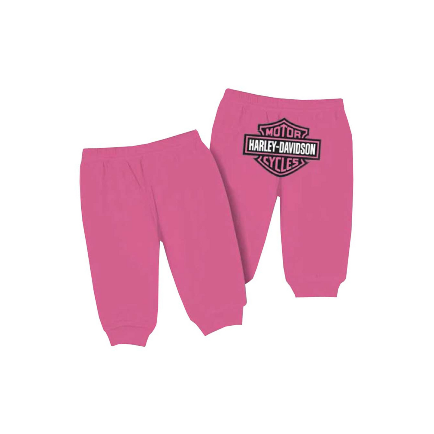 Harley-Davidson® Baby Girls' Interlock Glitter Bar & Shield Pants-Pink