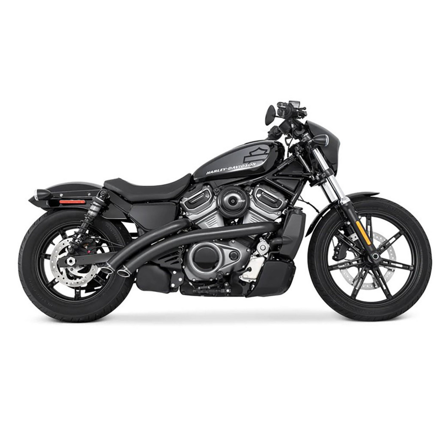 Radical Radius Exhaust – Black With Black End Caps. Fits Nightster 975 2022up.