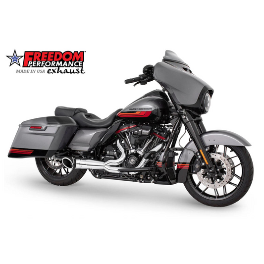Freedom Perfromance Touring 2-1 Turnout Full System - Chrome w/ Black Tip