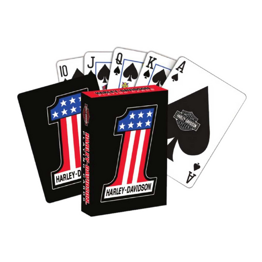 Harley-Davidson® #1 RWB Logo Standard Size Premium Playing Card Deck