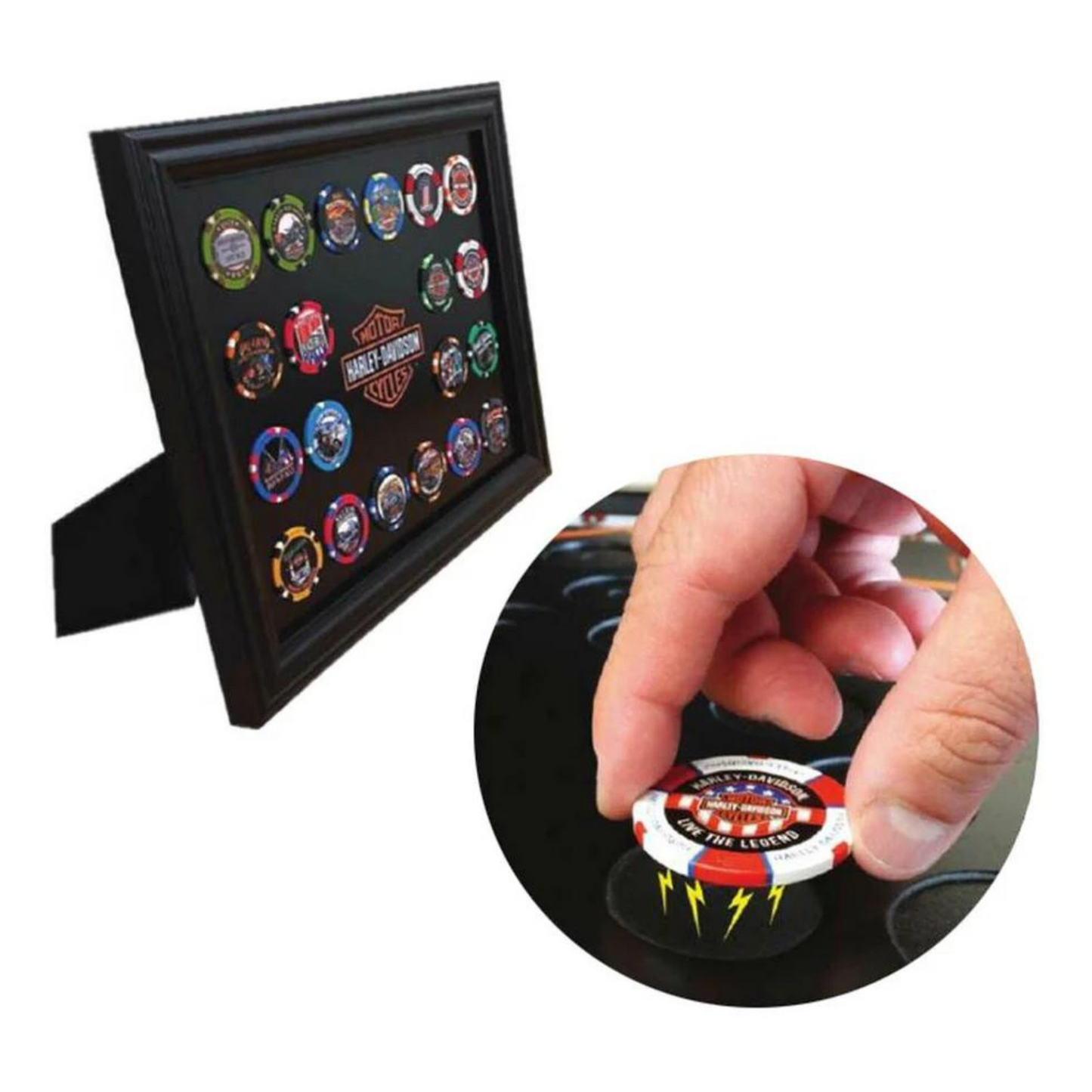 Harley-Davidson® Classic Bar & Shield Magnetic Poker Chip Frame