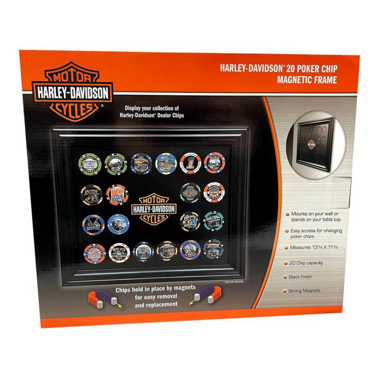 Harley-Davidson® Classic Bar & Shield Magnetic Poker Chip Frame