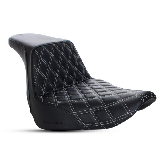 Saddlemen Step-Up LS Dual Seat With Silver Double Diamond Lattice Stitch