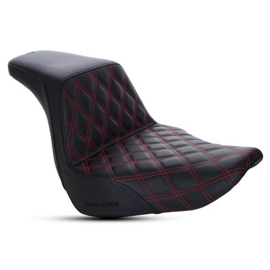 Saddlemen Step-Up LS Dual Seat With Red Double Diamond Lattice Stitch