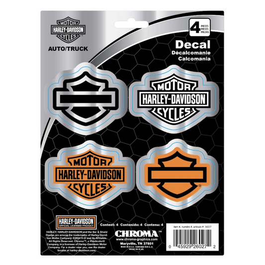 Harley-Davidson® 4-Piece Chromed Bar & Shield Logo Decals