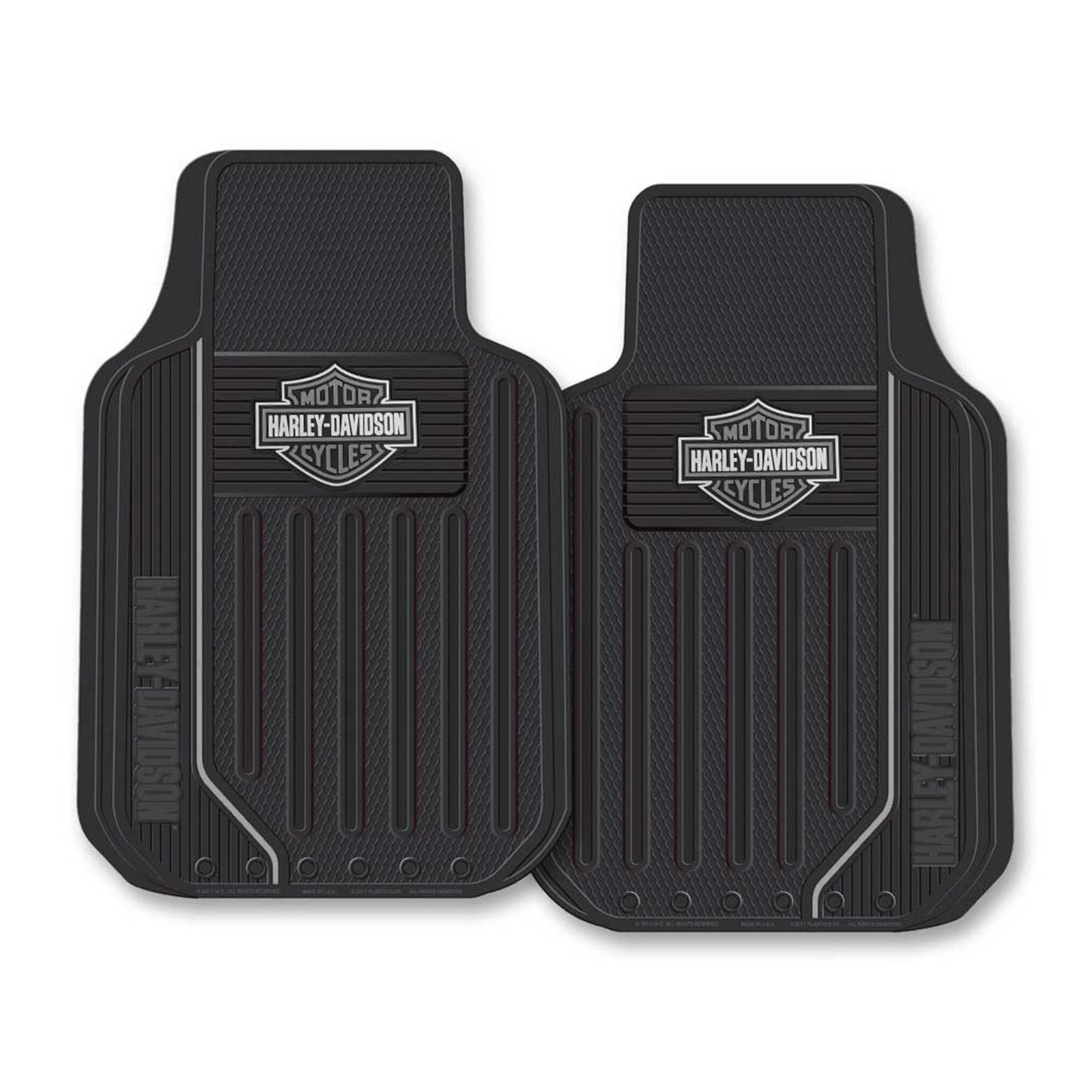 Harley-Davidson® Front Floor Mat - Gray/White Elite Series