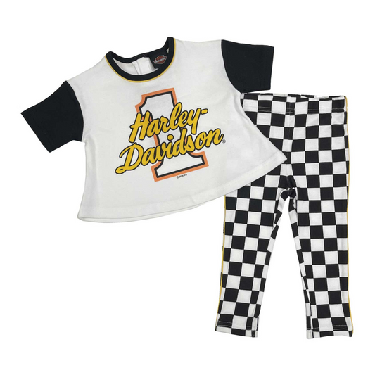 Harley-Davidson® Girls' 2 Piece Racing Knit Tee & Pant Set