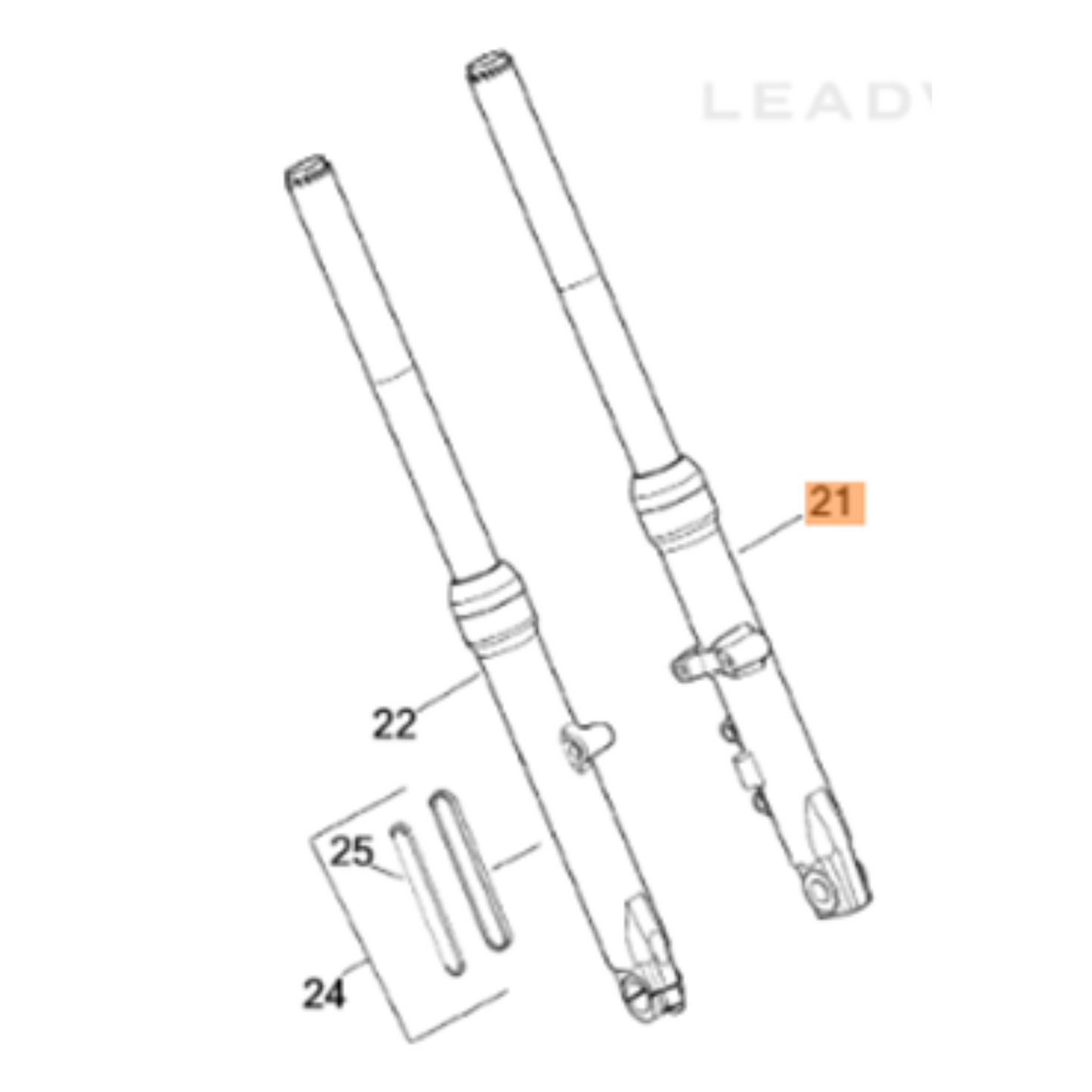 Harley-Davidson® Left Front Fork Assemble - Blackline