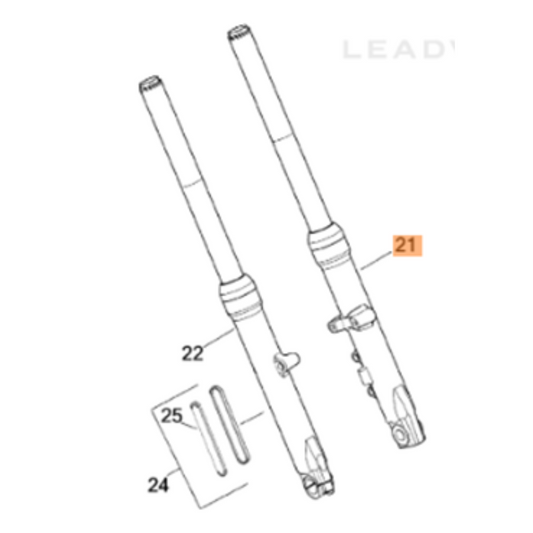 Harley-Davidson® Left Front Fork Assemble - Blackline