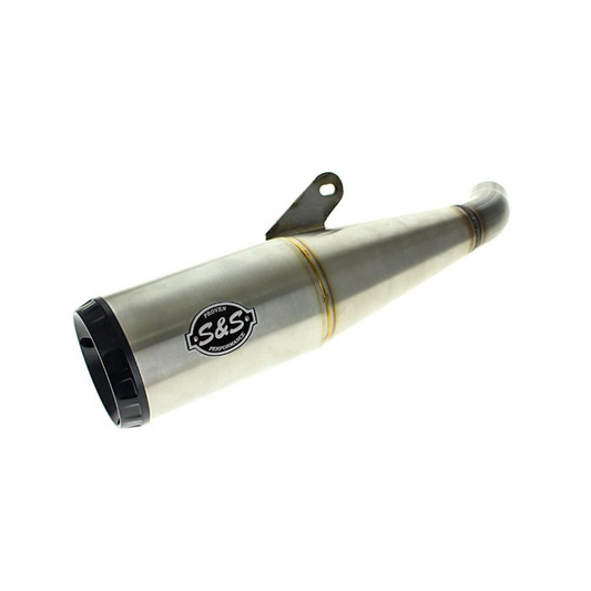 S&S 4in. Grand National Slip-On Muffler – Stainless Steel With Black End Cap. Fits X500 2023up