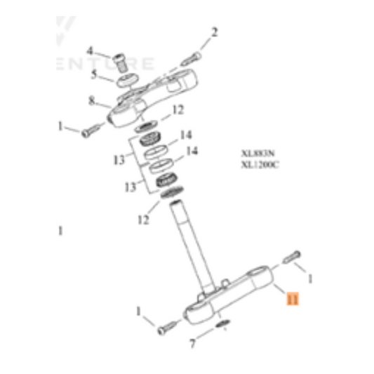 Harley-Davidson® Lower Triple Tree Clamp - Forty-Eight