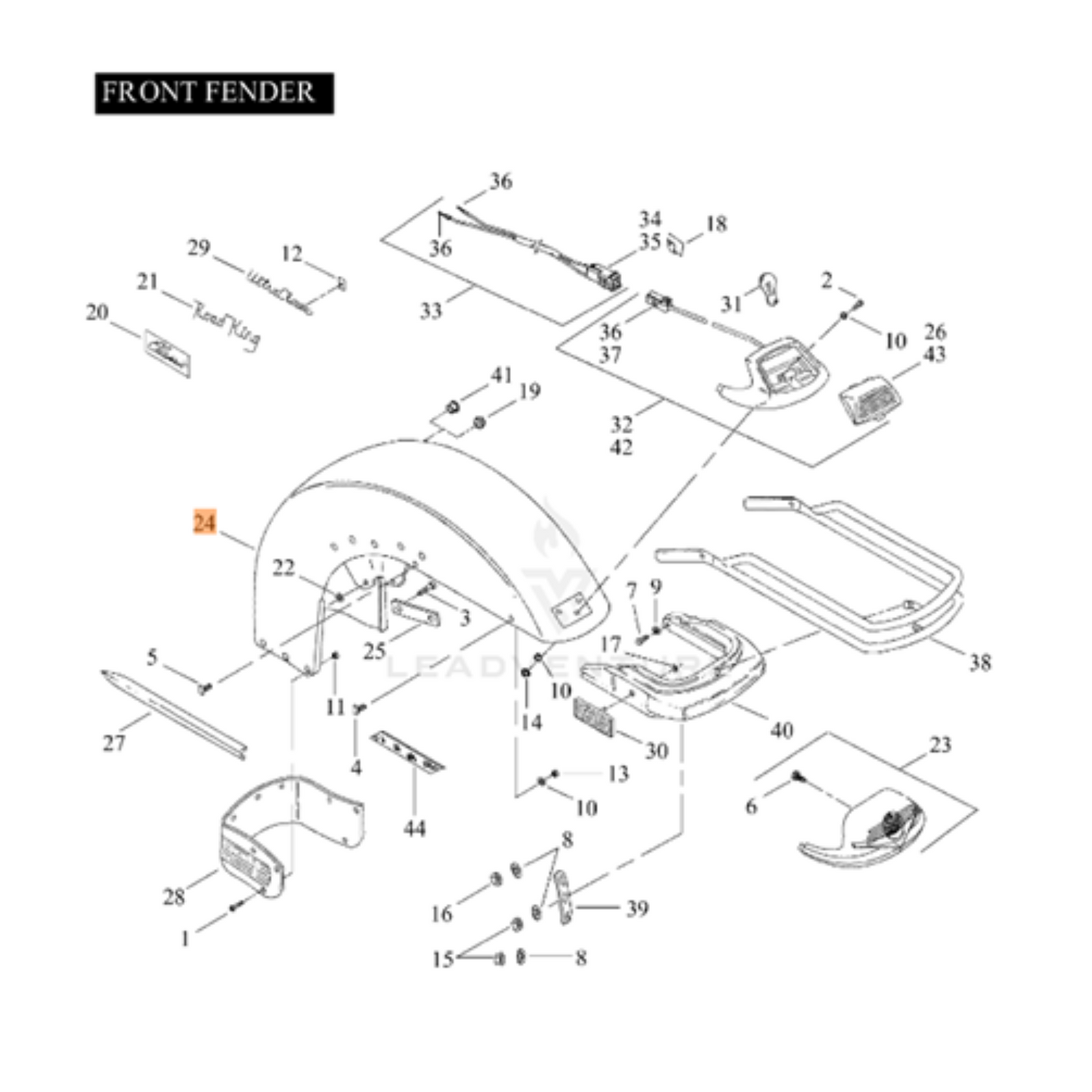 Harley-Davidson® Original Equipment Front Fender - Touring