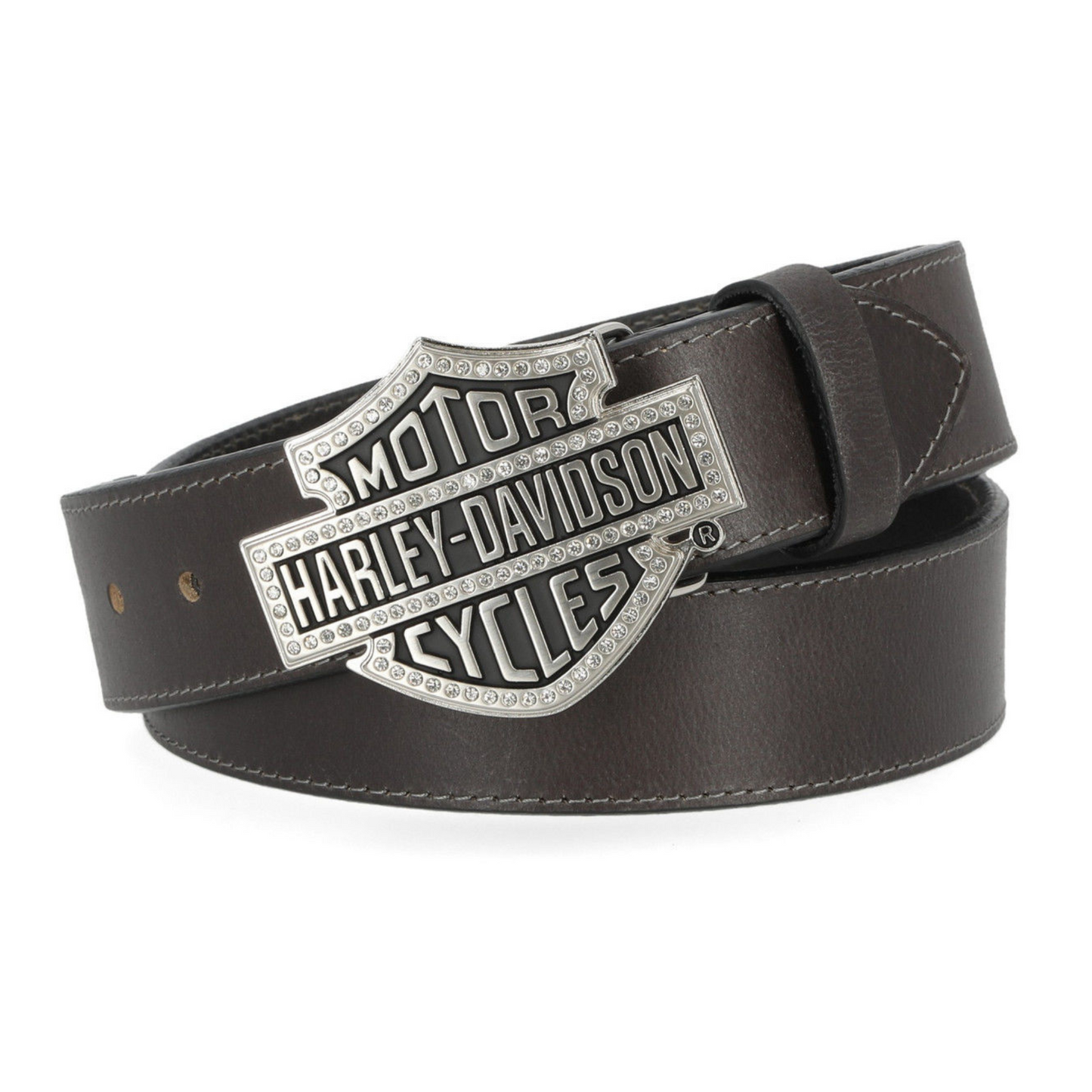 Harley-Davidson® Women's Bar & Shield Rhinestone Buckle Genuine Leather Belt