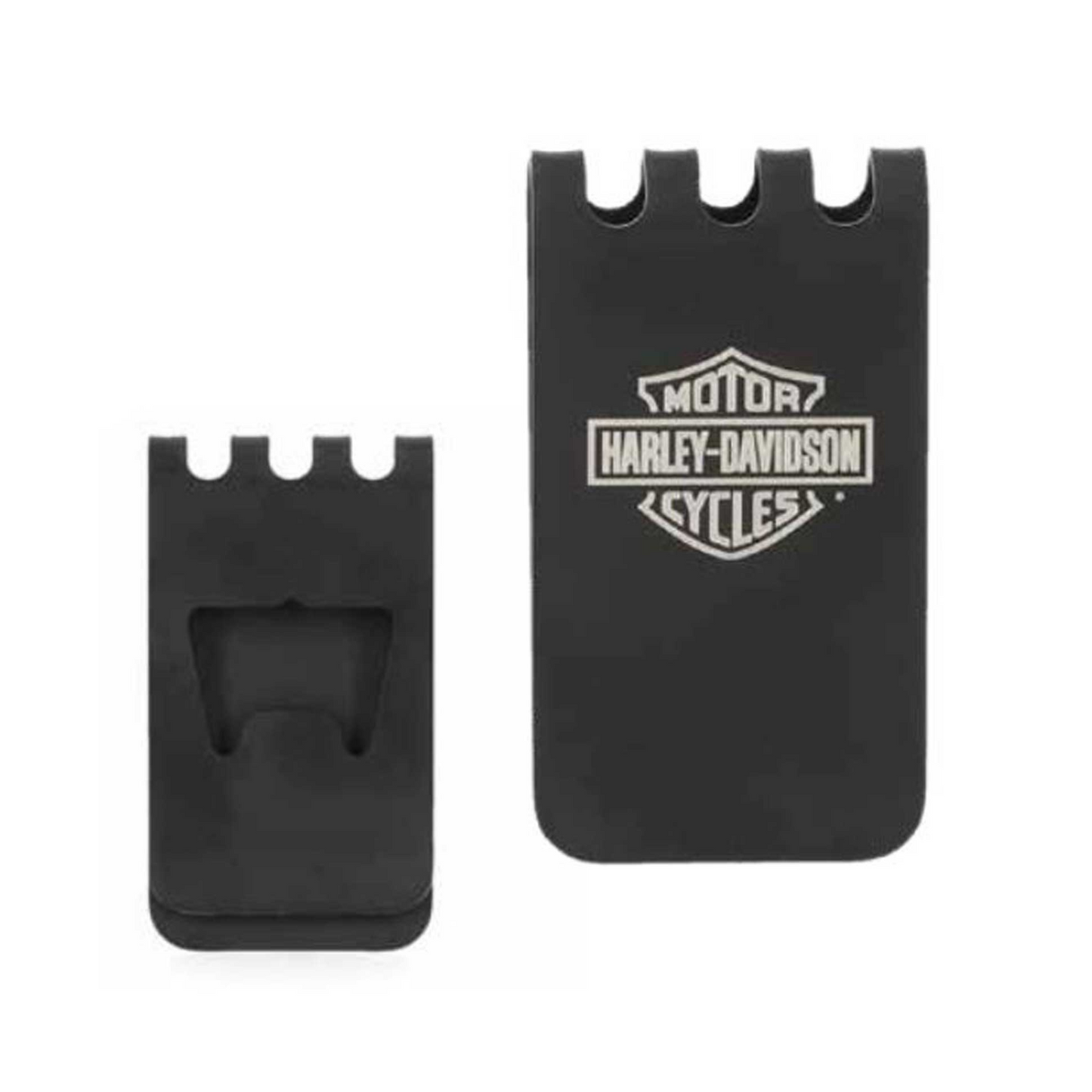 Harley-Davidson® Men's B&S Metal Money Clip/Bottle Opener - Matte Black Finish