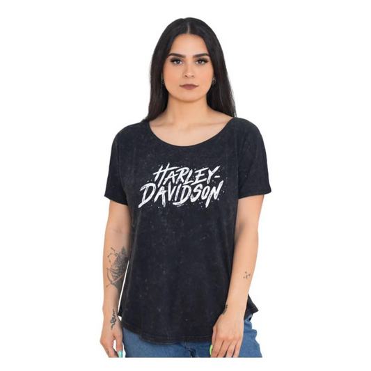 Gasoline Alley Harley-Davidson® Women's Dealer Tee - Paint Texture